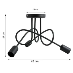 Lampa wisząca Pig Tail czarna potrójna * Bodek Clearance