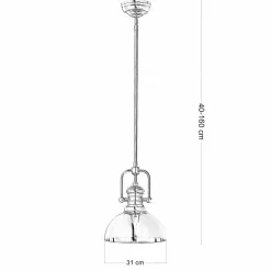 Lampa Wisząca PLATINO Miedziany 1xE27 31 cm * Jupiter Online