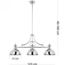 Lampa Wisząca PLATINO Srebrny 3xE27 * Jupiter Discount