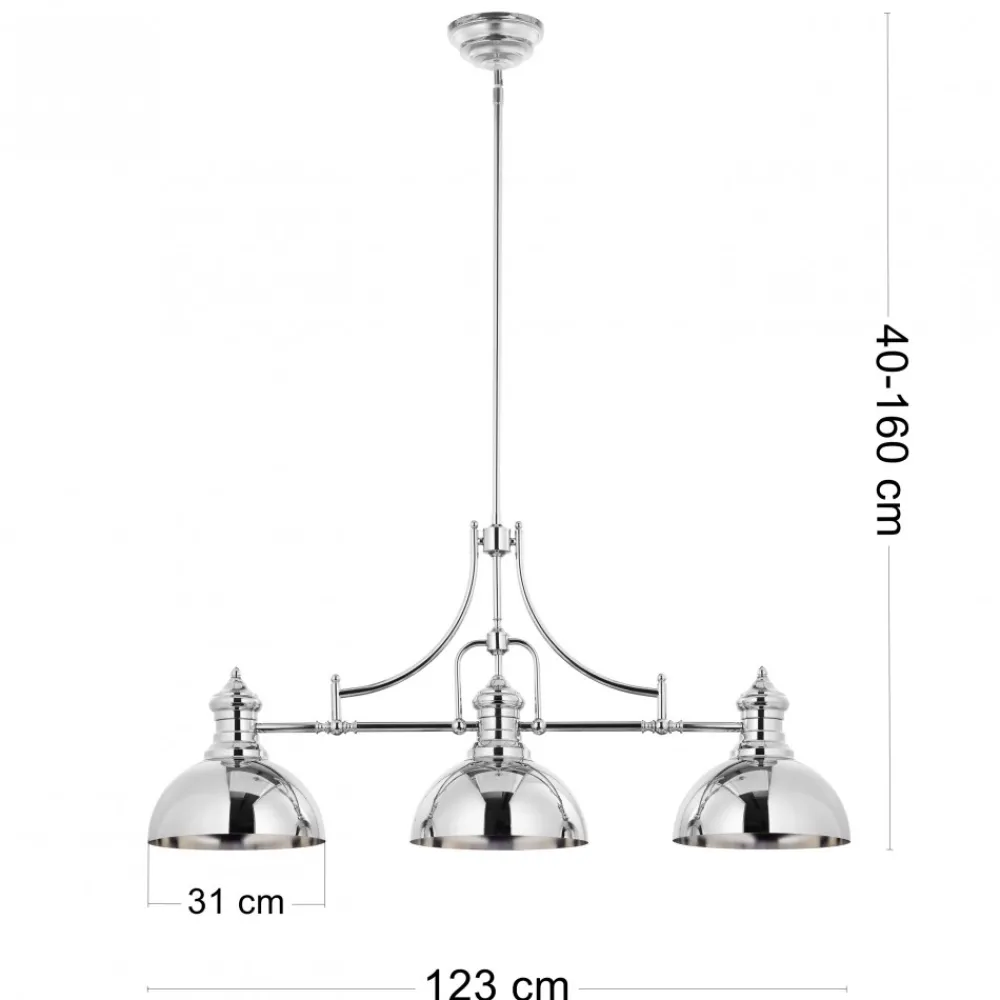 Lampa Wisząca PLATINO Srebrny 3xE27 * Jupiter Discount