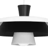 Lampa Wisząca PLATO Biały Czarny Metalowy Klosz 1xE27 34cm * Luminex New