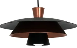 Lampa Wisząca PLATO Czarny Miedziany Metalowy Klosz 1xE27 34cm