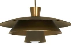 Lampa Wisząca PLATO Złoty Szary Metalowy Klosz 1xE27 34cm