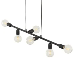 Lampa Wisząca PORTO Czarny Loft 6xE27 * TK Lighting Online