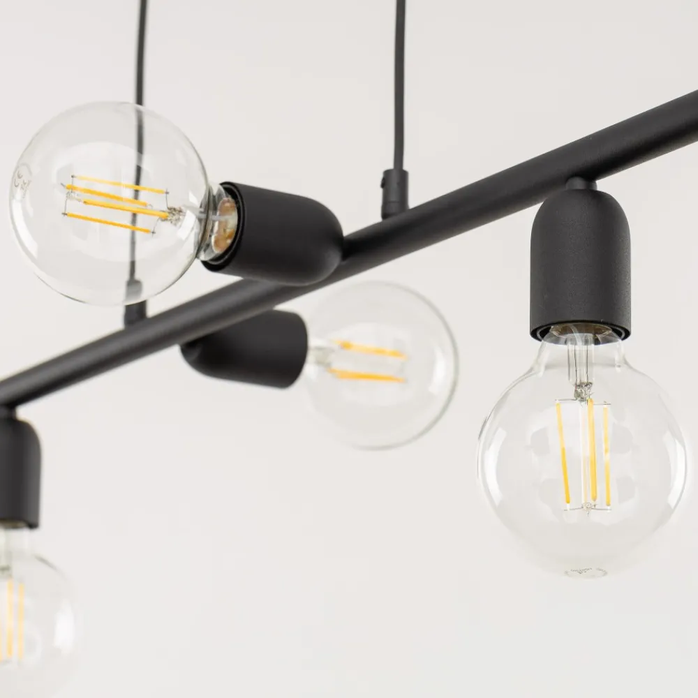 Lampa Wisząca PORTO Czarny Loft 6xE27 * TK Lighting Online