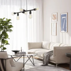 Lampa Wisząca PORTO Czarny Loft 6xE27 * TK Lighting Online