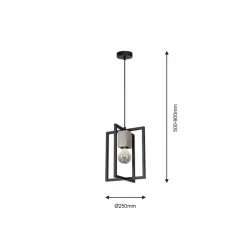 Lampa Wisząca RALPH Czarny 1xE27 * Eko-light New