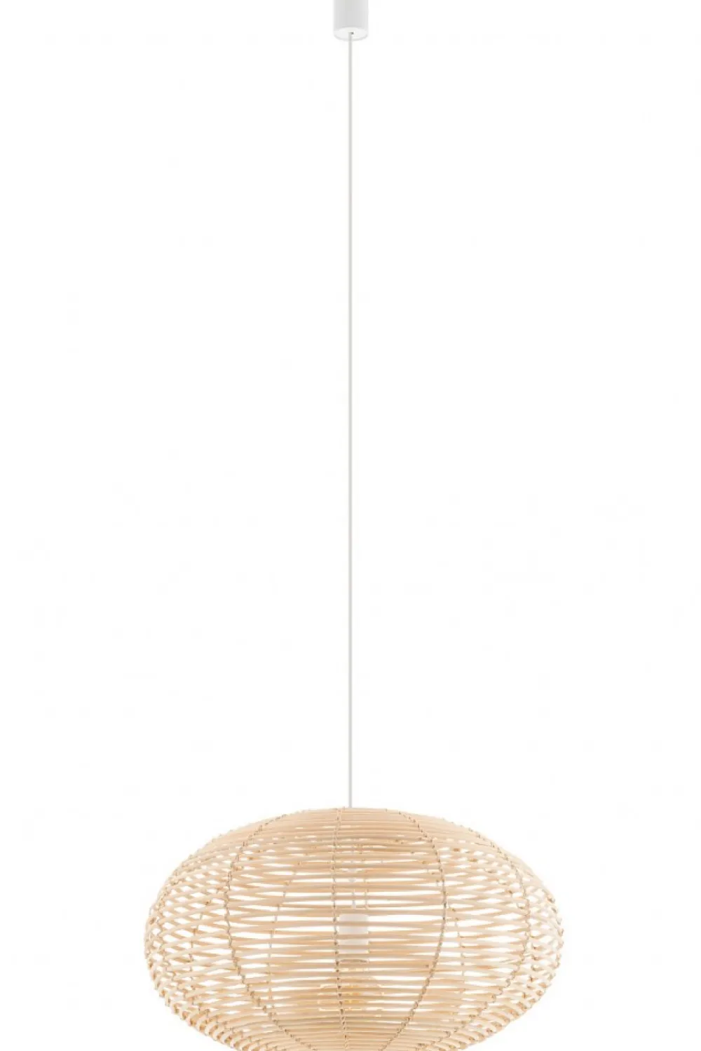 Lampa Wisząca RATTAN Biały Brązowy Abażur 1xE27 60 cm * Nowodvorski Discount