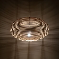 Lampa Wisząca RATTAN Biały Brązowy Abażur 1xE27 60 cm * Nowodvorski Discount