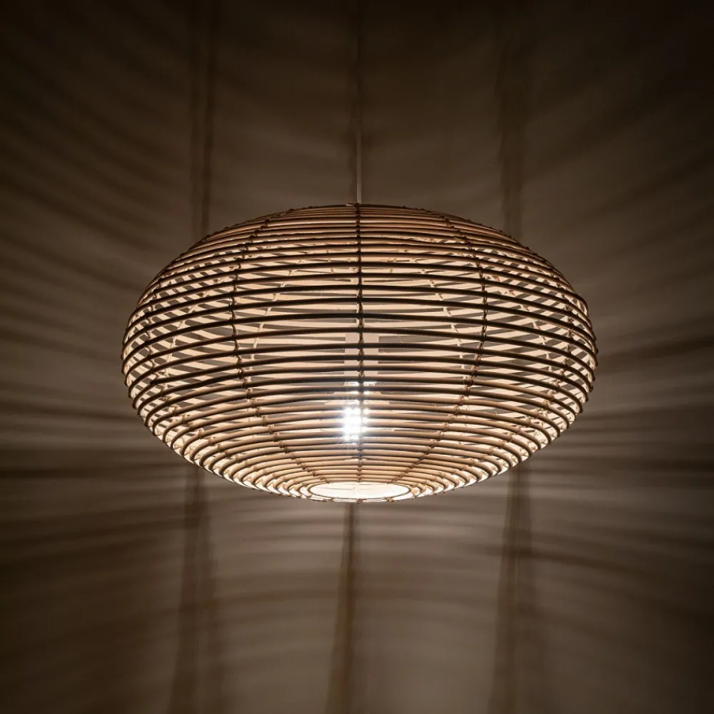 Lampa Wisząca RATTAN Biały Brązowy Abażur 1xE27 60 cm * Nowodvorski Discount
