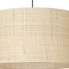 Lampa Wisząca RATTAN Czarny Beżowy Abażur 1xE27 40cm
