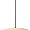 Lampa Wisząca RATTAN Czarny Beżowy Abażur 1xE27 25cm