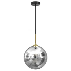 Lampa Wisząca REFLEX Czarny Złoty Szklany Klosz 1xE27 25cm * Eko-light Clearance