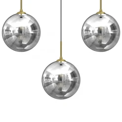 Lampa Wisząca REFLEX Czarny Złoty Szklane Klosze 3xE14 * Eko-light