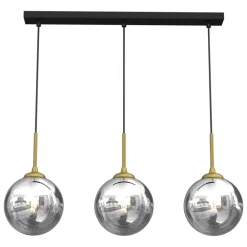 Lampa Wisząca REFLEX Czarny Złoty Szklane Klosze 3xE14 * Eko-light