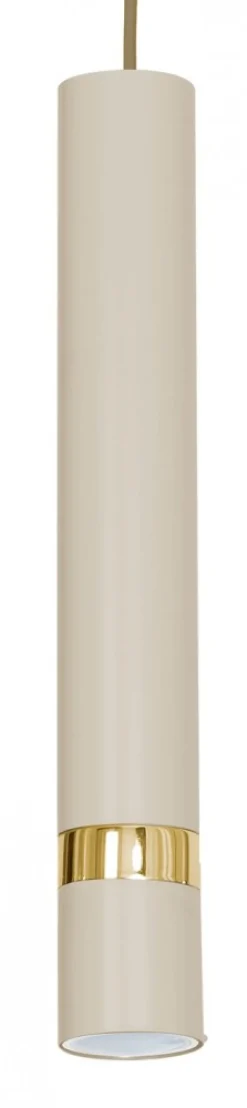 Lampa Wisząca RENO Beżowy Złoty 3xGU10 Listwa