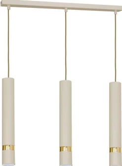 Lampa Wisząca RENO Beżowy Złoty 3xGU10 Listwa