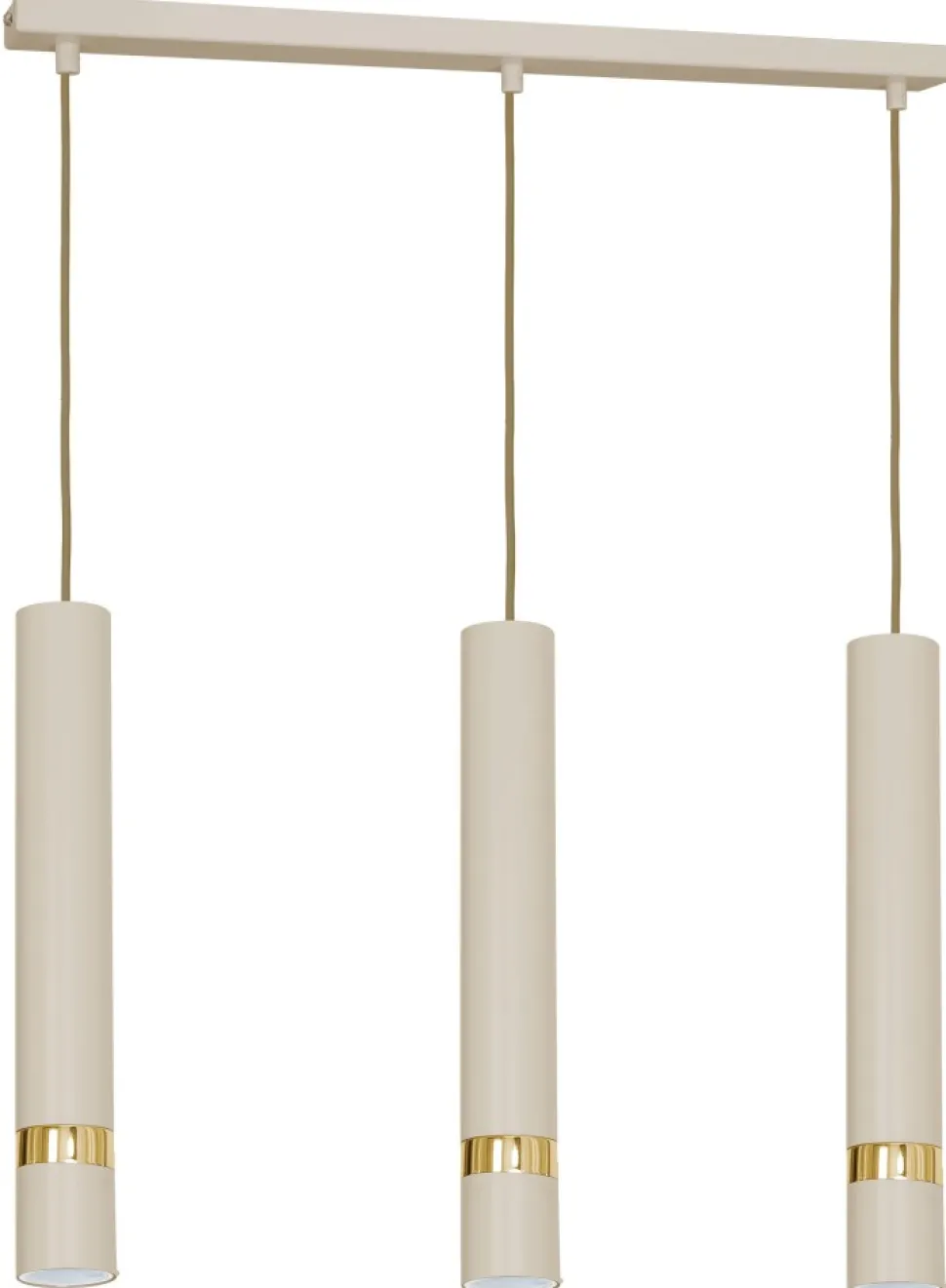 Lampa Wisząca RENO Beżowy Złoty 3xGU10 Listwa