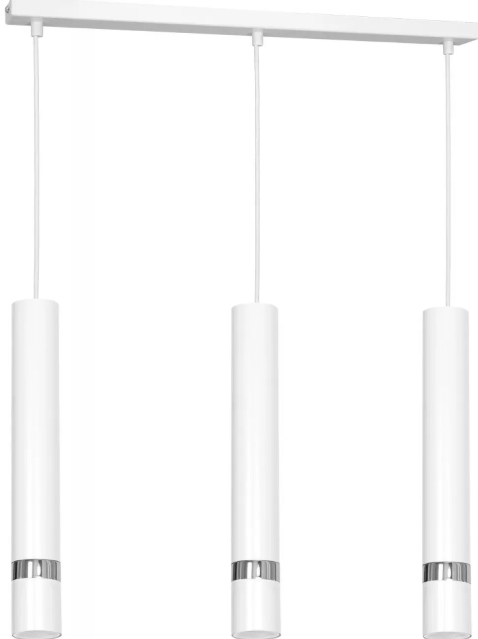 Lampa Wisząca RENO Biały Srebrny 1xGU10 * Luminex Discount