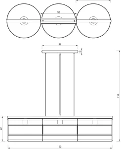 Lampa Wisząca RIM Biały Złoty Metalowy Klosz 3xE27 * Luminex