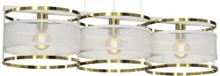 Lampa Wisząca RIM Biały Złoty Metalowy Klosz 3xE27 * Luminex