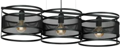 Lampa Wisząca RIM Czarny Metalowy Klosz 3xE27 * Luminex Clearance