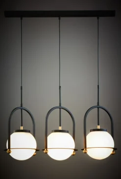 Lampa Wisząca ROSSO Czarny Szklane Klosze 3xE27 * Jupiter Best