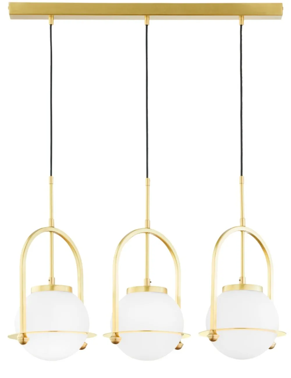 Lampa Wisząca ROSSO Złoty Szklane Klosze 3xE27 * Jupiter Hot