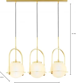 Lampa Wisząca ROSSO Złoty Szklane Klosze 3xE27 * Jupiter Hot