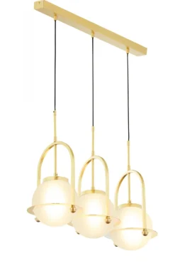 Lampa Wisząca ROSSO Złoty Szklane Klosze 3xE27 * Jupiter Hot