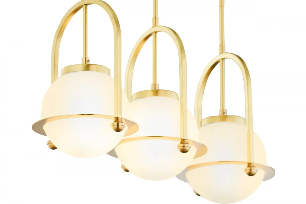Lampa Wisząca ROSSO Złoty Szklane Klosze 3xE27 * Jupiter Hot