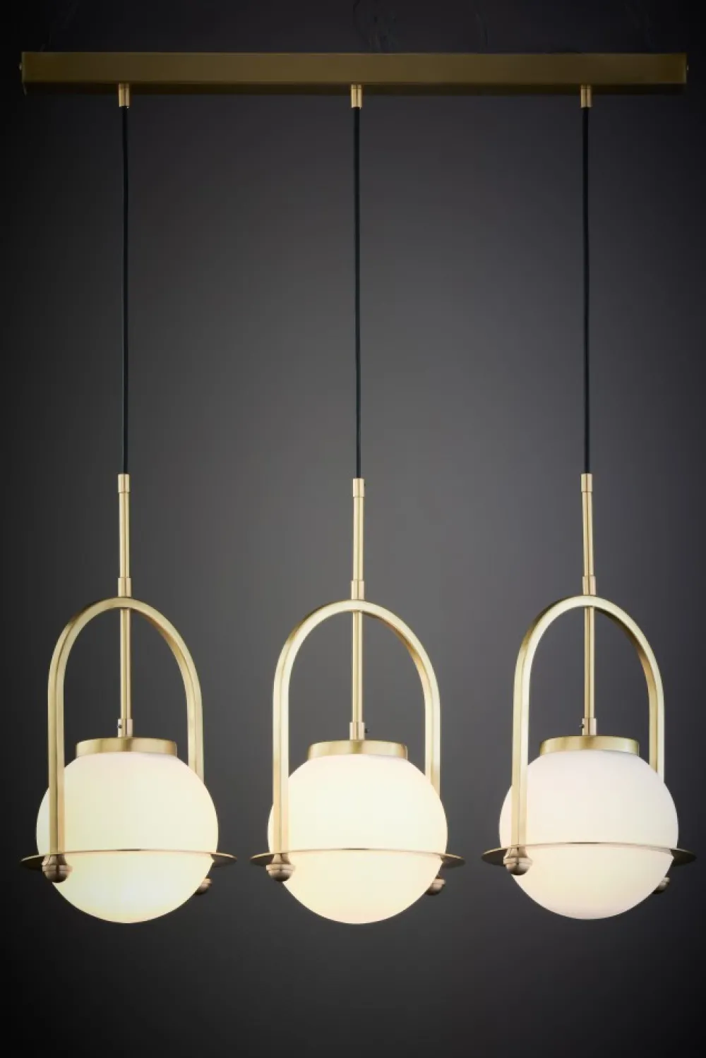 Lampa Wisząca ROSSO Złoty Szklane Klosze 3xE27 * Jupiter Hot