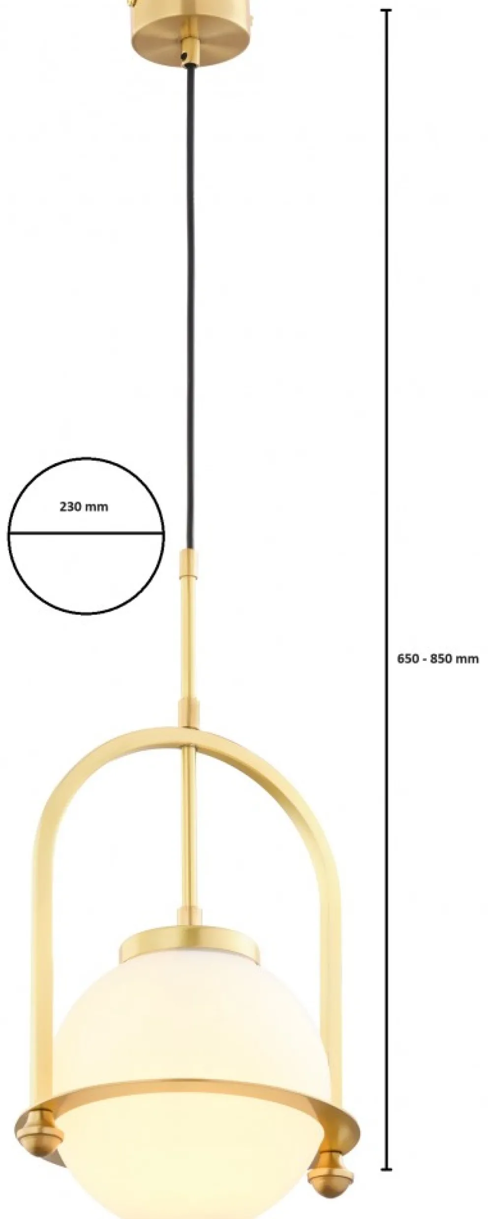 Lampa Wisząca ROSSO Złoty Szklany Klosz 1xE27 23 cm * Jupiter Sale