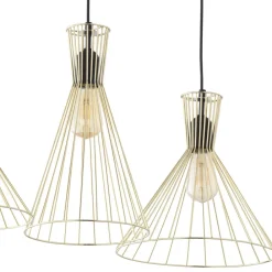 Lampa Wisząca SAHARA Czarny Złoty Metalowe Klosze 3xE27 * TK Lighting Online