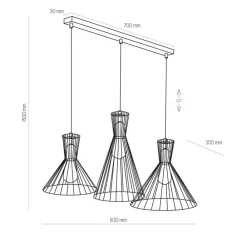 Lampa Wisząca SAHARA Czarny Złoty Metalowe Klosze 3xE27 * TK Lighting Online