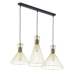 Lampa Wisząca SAHARA Czarny Złoty Metalowe Klosze 3xE27 * TK Lighting Online