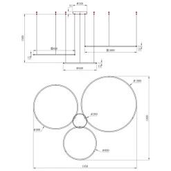 Lampa wisząca SATURNO Złota 100W LED 4000K * Eko-light