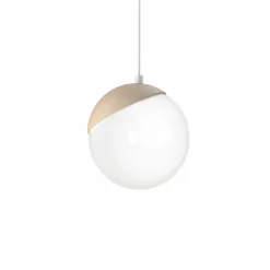 Lampa Wisząca SFERA Biały Brązowy Szklany Klosz 1xE14 14cm * Eko-light Outlet