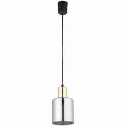 Lampa Wisząca SIERRA Czarny Złoty Szklany Klosz 1xE27 * TK Lighting Clearance