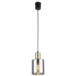 Lampa Wisząca SIERRA Czarny Złoty Szklany Klosz 1xE27 * TK Lighting Clearance