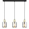 Lampa Wisząca SIERRA Czarny Złoty Szklane Klosze 3xE27 * TK Lighting New