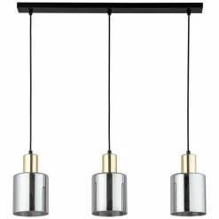 Lampa Wisząca SIERRA Czarny Złoty Szklane Klosze 3xE27 * TK Lighting New