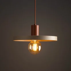 Lampa wisząca SILA ceglasta sabia beżowa 1xE27 30 cm * TK Lighting