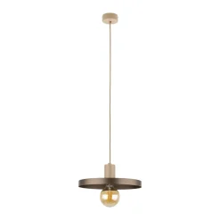 Lampa wisząca SILA sabia beżowa brązowa 1xE27 30 cm * TK Lighting