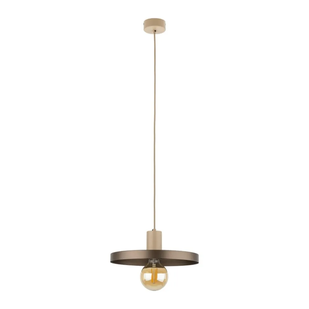 Lampa wisząca SILA sabia beżowa brązowa 1xE27 30 cm * TK Lighting