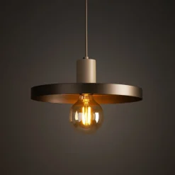 Lampa wisząca SILA sabia beżowa brązowa 1xE27 30 cm * TK Lighting