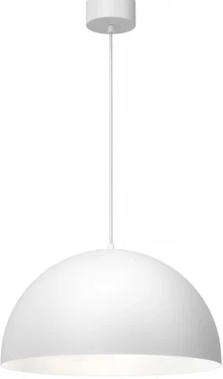 Lampa Wisząca SINGLE Biały Metalowy Klosz 1xE27 50cm * Luminex Hot
