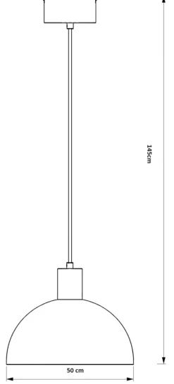 Lampa Wisząca SINGLE Biały Metalowy Klosz 1xE27 50cm * Luminex Hot