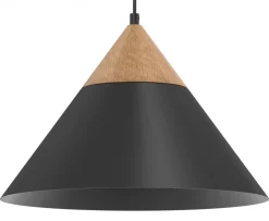 Lampa Wisząca SINGLE Czarny Brązowy Metalowy Klosz 1xE27 39cm