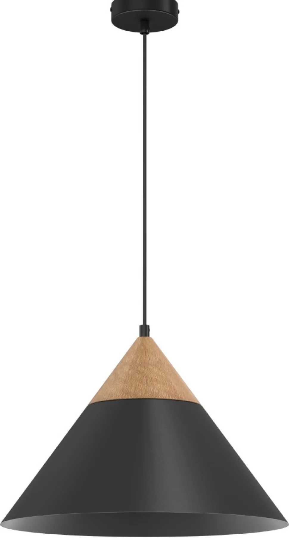 Lampa Wisząca SINGLE Czarny Brązowy Metalowy Klosz 1xE27 39cm